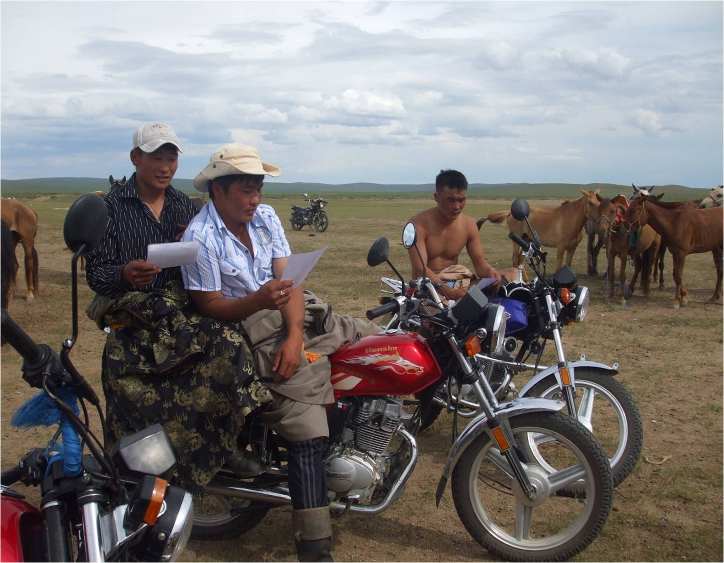 mongolian mongolian herders learning about toilet choices