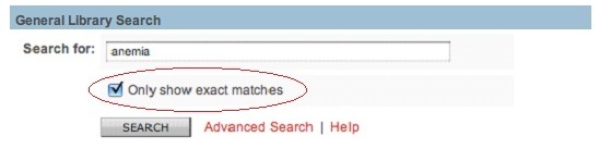 image library instructions - only show exact matches