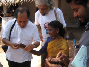 Indian woman being checked for nerve damage