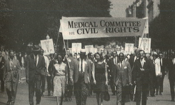 A snapshot from the March on Washington, which included the precursor to MCHR, the Medical Committee for Civil Rights. 