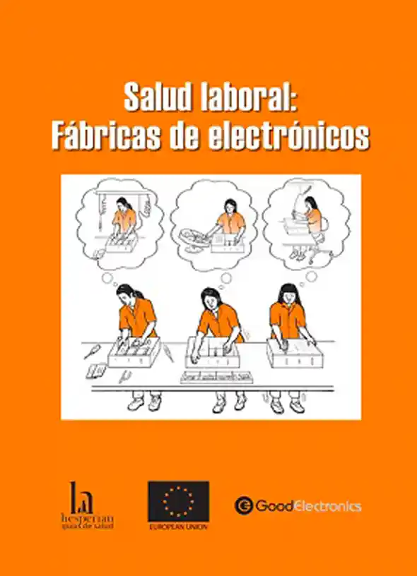 Salud Laboral: Fábricas de electrónicos booklet cover.